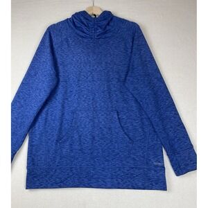 Marc New York‎ Performance Hoodie Women's L Blue Pullover Thumb Holes Hiking Run